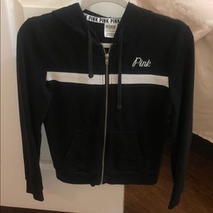 black zip up sweater from pink